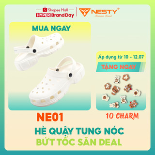 [NE01] [Tặng Charm] Dép Sục Nam Nữ NESTY Kiểu Dáng Basic Đế Mềm Cao 4cm ( KO1 )