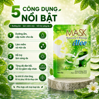 [CHÍNH HÃNG] COMBO 10 Mặt nạ dưỡng ẩm trắng da Aloe 30g x 10