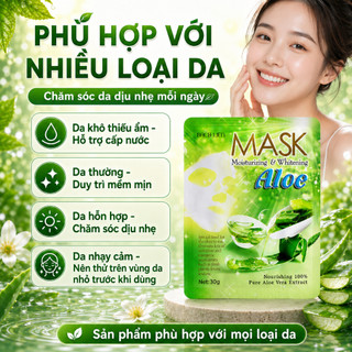 [CHÍNH HÃNG] COMBO 10 Mặt nạ dưỡng ẩm trắng da Aloe 30g x 10