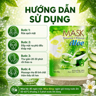 [CHÍNH HÃNG] COMBO 10 Mặt nạ dưỡng ẩm trắng da Aloe 30g x 10