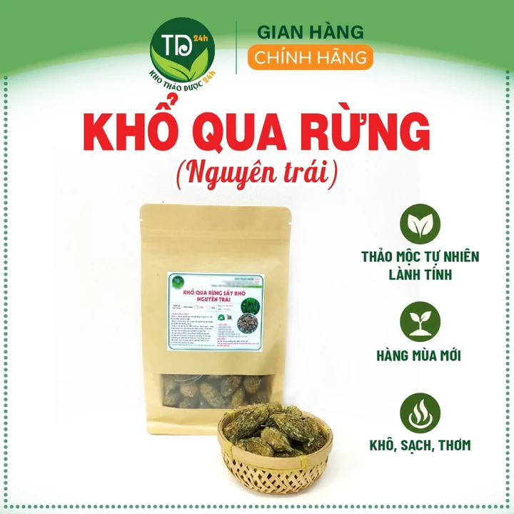 Khổ qua rừng (Mướp đắng rừng) nguyên trái, 100 gr, hàng mùa mới, khô sạch thơm, thảo mộc thuần tự nhiên