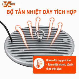 Đèn LED Nhà Xưởng UFO LUXSUN Màu Xám 100W 150W 200W 300W Siêu Sáng Chiếu Kho Xưởng Nhà Máy Bảo Hành 12 Tháng