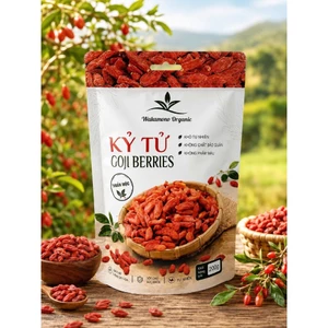 Kỷ tử đỏ Wakamono Organic vùng Ninh Hạ khô tự nhiên, không sấy lưu huỳnh, hạt đều, ngọt.