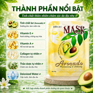 [CHÍNH HÃNG] COMBO 10 Mặt nạ dưỡng ẩm trắng da Avocado 30g X 10