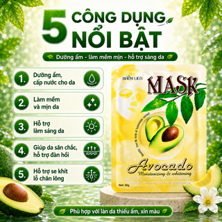 [CHÍNH HÃNG] COMBO 10 Mặt nạ dưỡng ẩm trắng da Avocado 30g X 10
