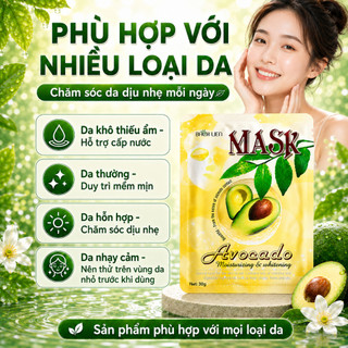 [CHÍNH HÃNG] COMBO 10 Mặt nạ dưỡng ẩm trắng da Avocado 30g X 10