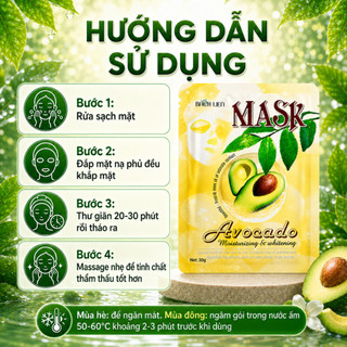 [CHÍNH HÃNG] COMBO 10 Mặt nạ dưỡng ẩm trắng da Avocado 30g X 10