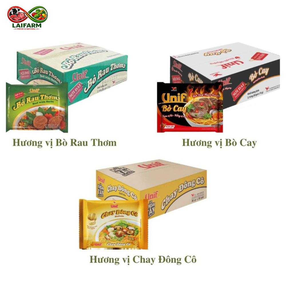 [Laifarm] UNIF mì bò rau thơm 72gr