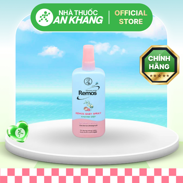 Xịt chống muỗi Remos Baby Spray hương khuynh diệp cho bé chai 150ml [Nhà Thuốc An Khang - Chính Hãng 100%]