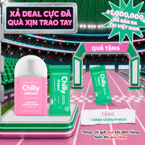 Combo dung dịch vệ sinh Chilly Delicato 200ml+Khăn Freso chạm nhẹ dịu êm, sạch nhanh tiện lợi