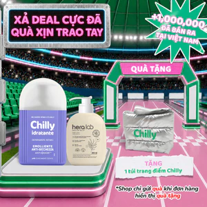 Combo dung dịch vệ sinh Chilly Idratante 200ml + Nước Giặt Đồ Lót HeraLab 300ml dưỡng ẩm sâu, mềm mịn trọn ngày
