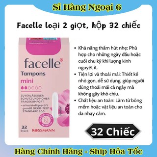 [CÓ CHE TÊN] Băng vệ sinh Tampon Facelle đầy đủ size chuẩn Đức - Hàng mới về
