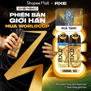 [MỚI] Combo 3 Xịt thơm hương nước hoa AXE phiên bản giới hạn FIFA World Cup 2026 150ml