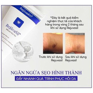 Gel Xóa Sẹo Lồi, Sẹo Phì Đại Rejuvaskin Rejuvasil - Làm Xẹp & Xóa Mờ Sẹo Sau Phẫu Thuật, Gel Silicone Ép Sẹo Lồi