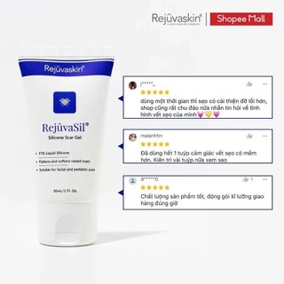 Gel Xóa Sẹo Lồi, Sẹo Phì Đại Rejuvaskin Rejuvasil - Làm Xẹp & Xóa Mờ Sẹo Sau Phẫu Thuật, Gel Silicone Ép Sẹo Lồi