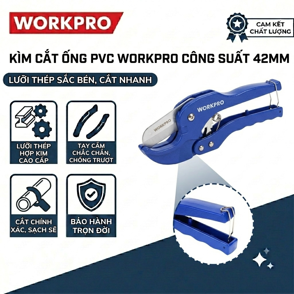 Dụng cụ cắt ống/kéo cắt ống PVC ống nhựa ống cao su kích thước 35mm 1-1/4inch WORKPRO WP301001 chính hãng