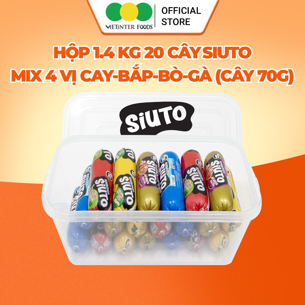 Hộp 20 Cây Xúc Xích Dinh Dưỡng Siuto S2 Vietinter Foods (Cây 85g)