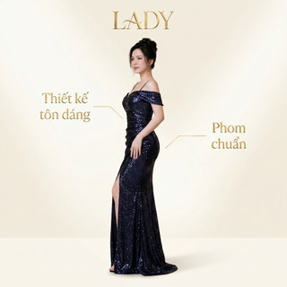 Dạ hội kim sa maxi dáng dài trung niên rối bẹt vai lưới ngực sang trọng, dự tiệc, sinh nhật[damvaythietke] M080