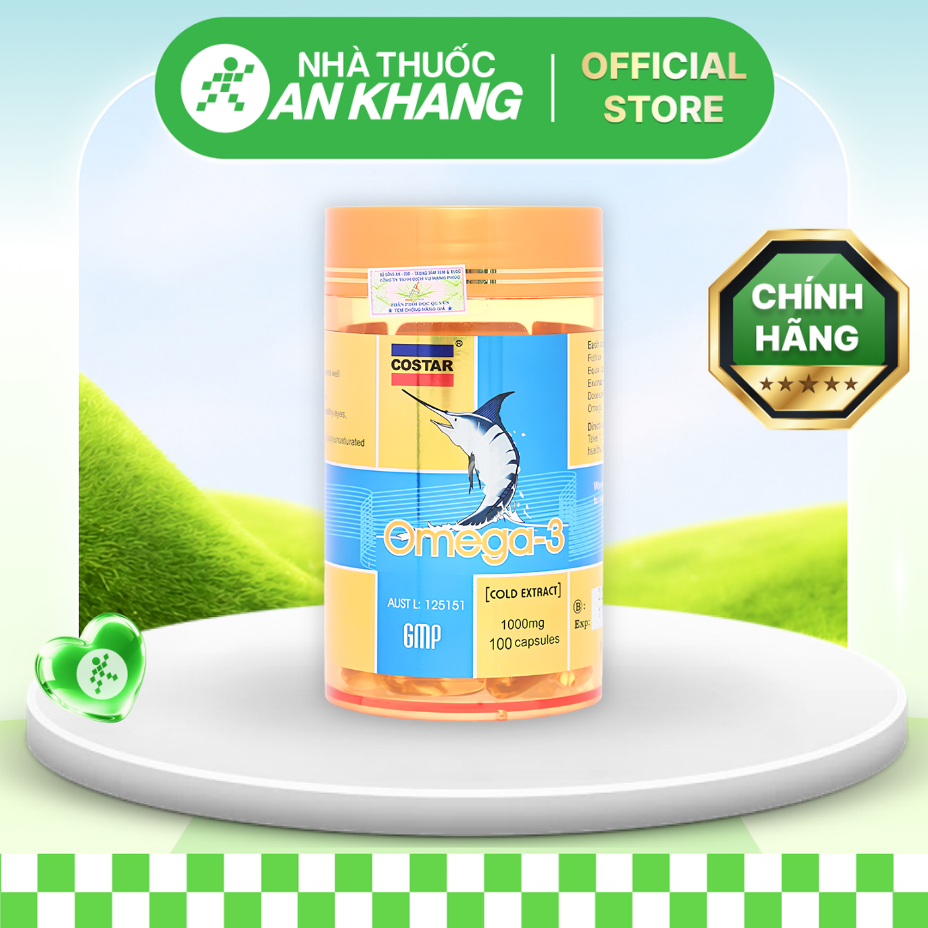 Dầu cá Costar Omega-3 giảm mỡ máu, tốt cho tim mạch lọ 100 viên [Nhà Thuốc An Khang - Chính Hãng 100%]