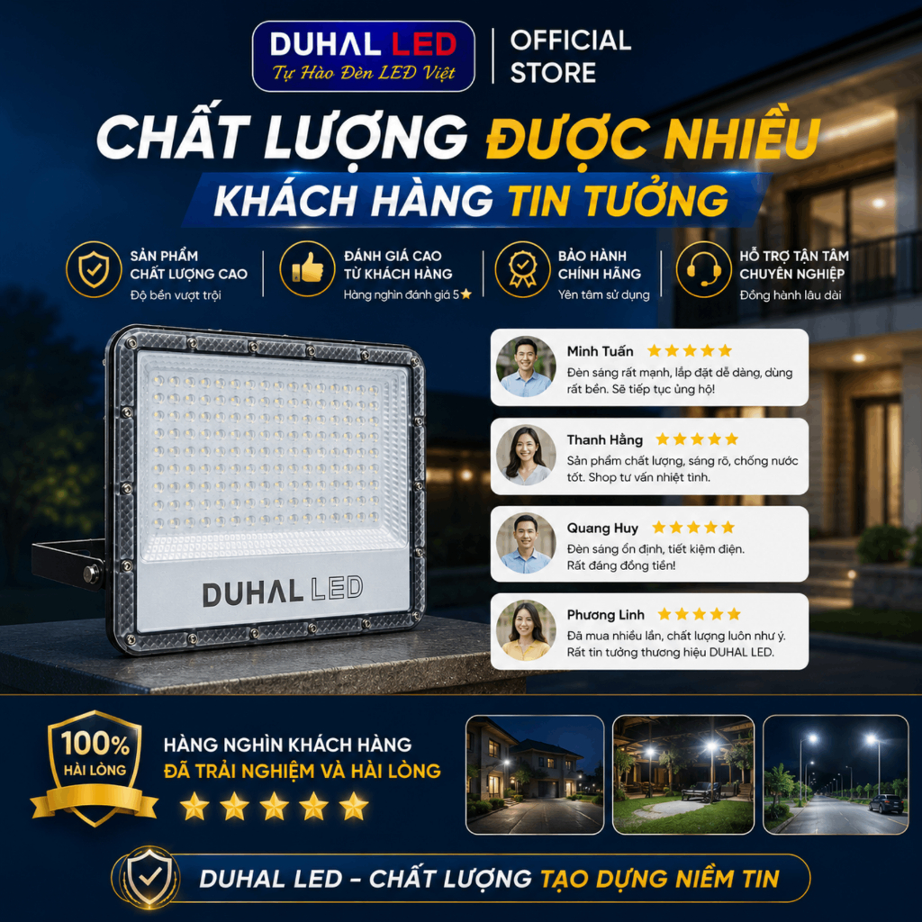 Đèn Pha Led Ngoài Trời DUHAL KDJ2 Chống Nước, Siêu sáng 20W 30W 50W 100W 150W