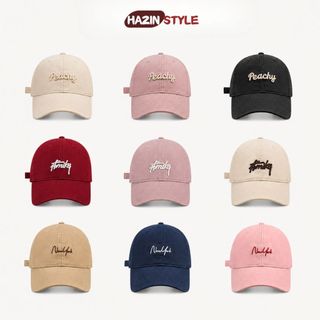 Mũ lưỡi trai HAZIN thêu chữ form cứng, nón lưỡi trai nam nữ thêu nổi phong cách thời trang hàn quốc siêu xinh