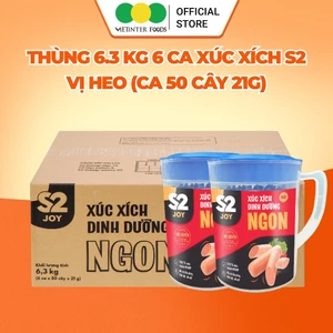 Thùng 6 Ca Xúc Xích Dinh Dưỡng Tiệt Trùng S2 Vietinter Foods (Ca 50 Cây, Cây 21g)