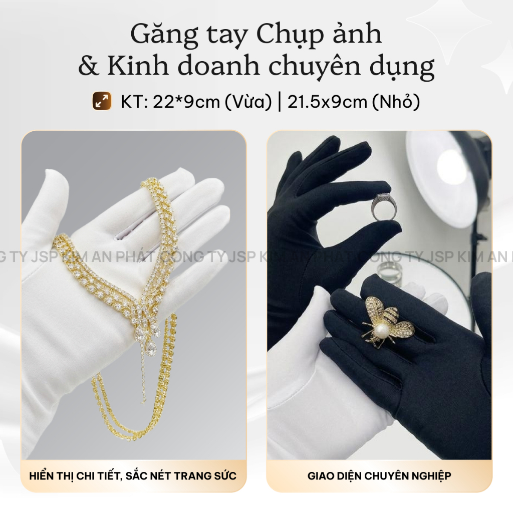 Găng tay chụp hình size nhỏ co giãn ôm sát găng tay trang sức bao tay bán hàng đá quy thời trang JSP