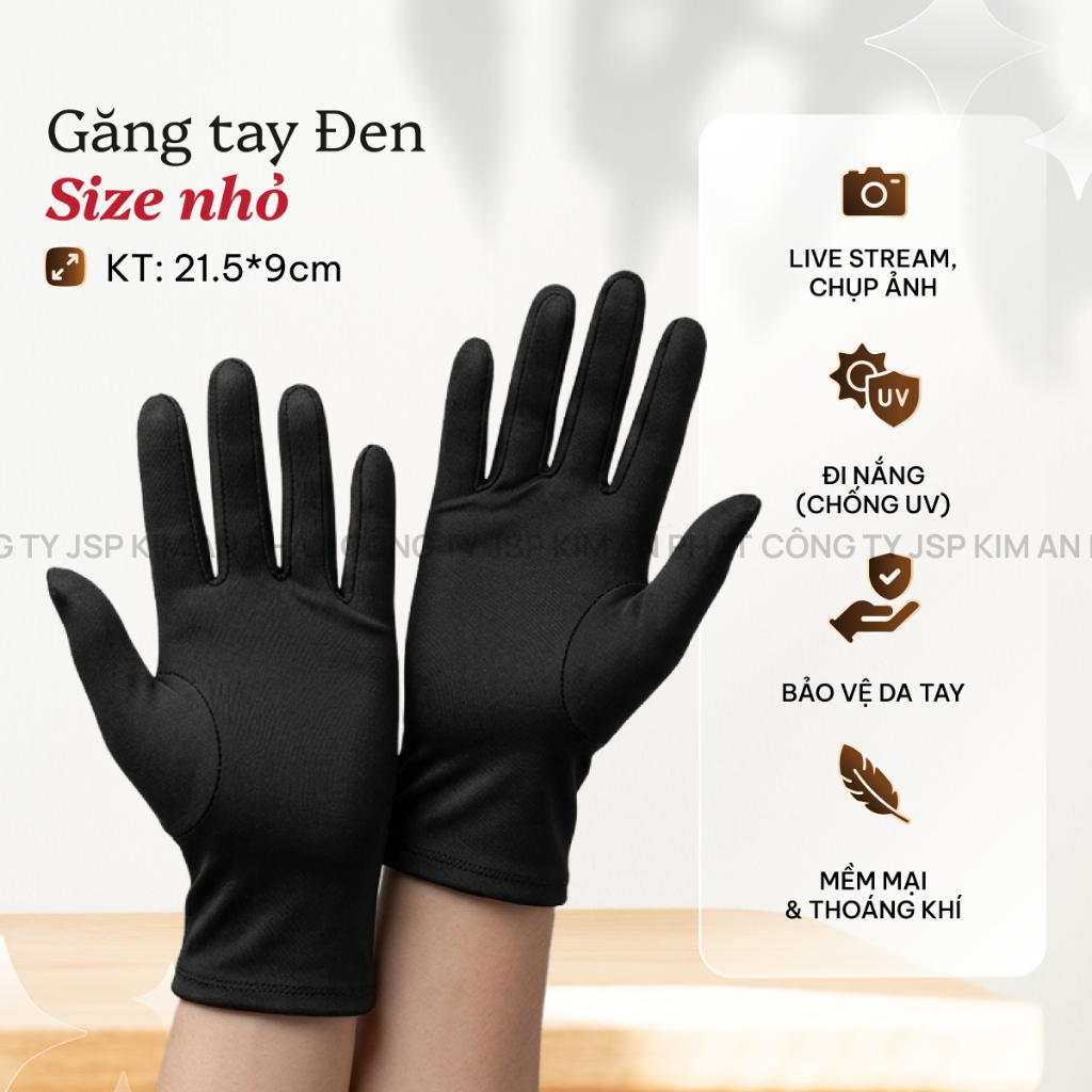 Găng tay chụp hình size nhỏ co giãn ôm sát găng tay trang sức bao tay bán hàng đá quy thời trang JSP