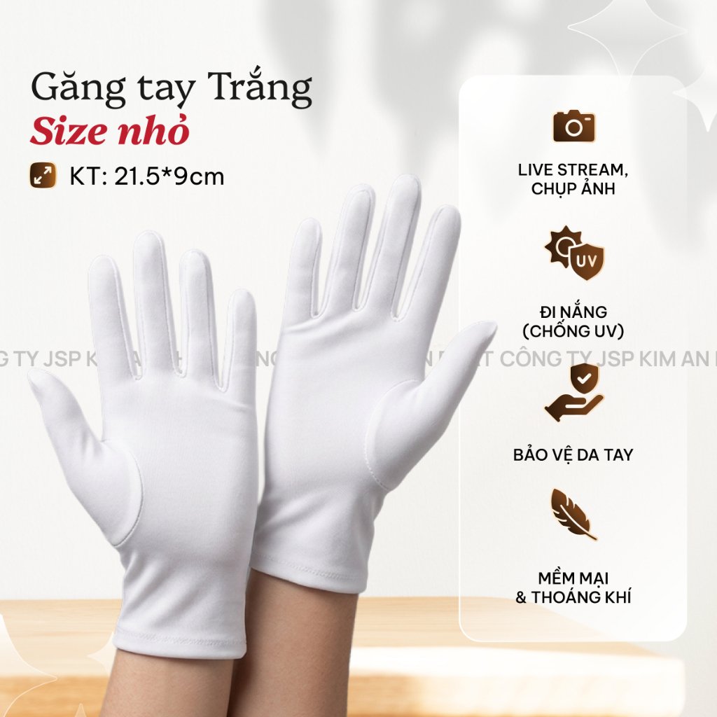 Găng tay chụp hình size nhỏ co giãn ôm sát găng tay trang sức bao tay bán hàng đá quy thời trang JSP