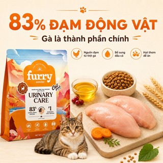 FURRY WONDER Thức Ăn Cho Mèo 1.5kg - Hỗ trợ tiết niệu, Ngăn sỏi thận, 4 lớp bảo vệ