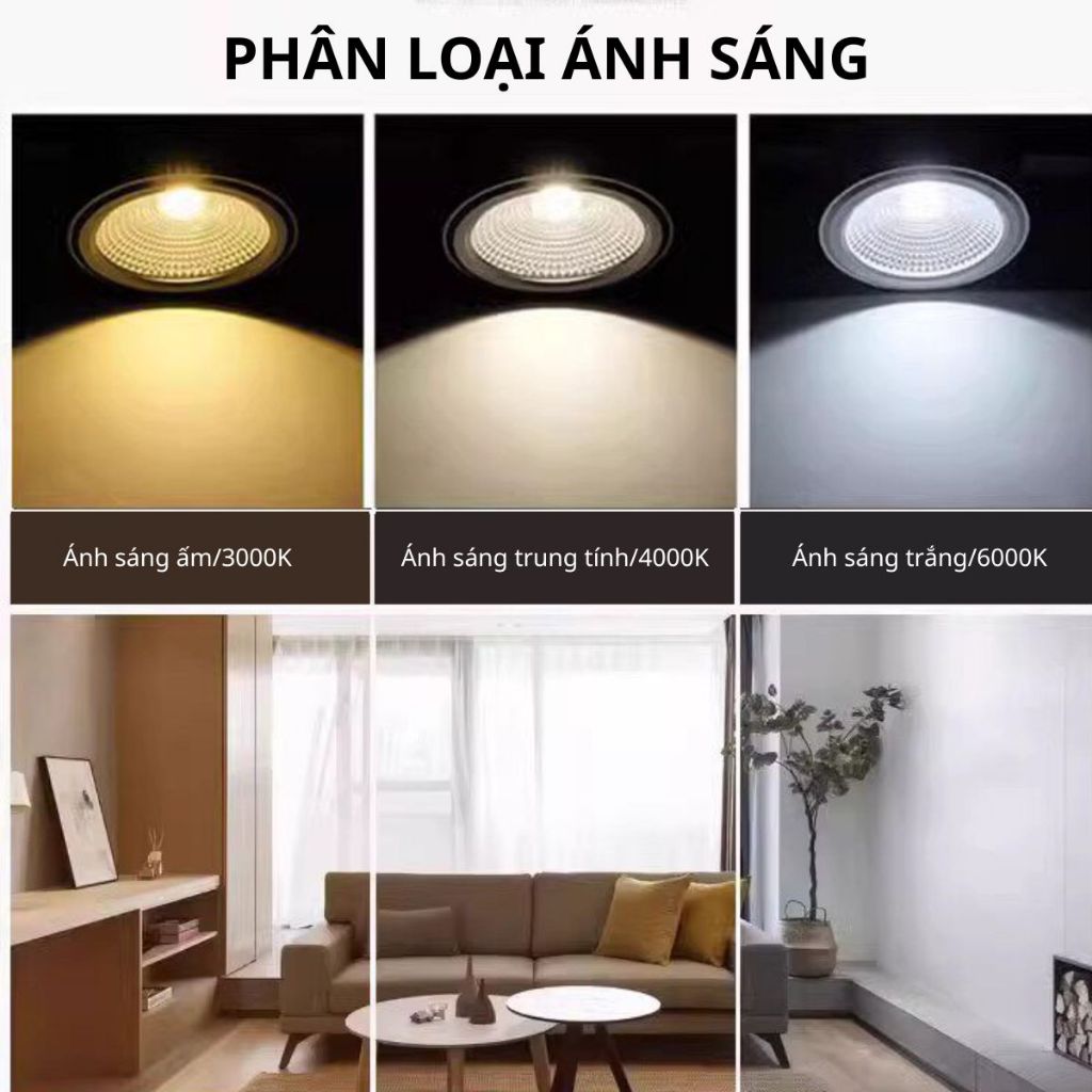 Đèn Ống Bơ Ốp Trần, Đèn led Ống Bơ 7W, 12W 3 Màu ánh sáng, Đèn hành lang, Bảo hành 3 năm