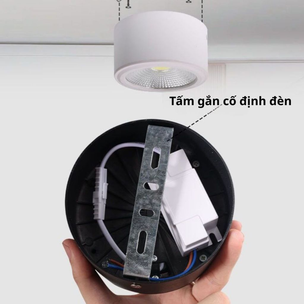 Đèn Ống Bơ Ốp Trần, Đèn led Ống Bơ 7W, 12W 3 Màu ánh sáng, Đèn hành lang, Bảo hành 3 năm