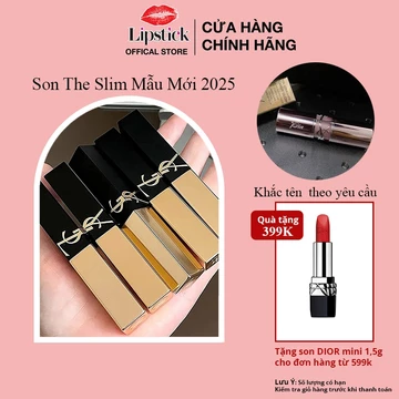 Son Lì The Slim Couture Matte Lipstick 1977 Pink Voyage Màu Hồng Đào (Vỏ Mới) Khắc Son Miễn Phí