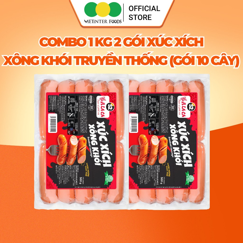 Xúc Xích Xông Khói Lõi Nhân Alaca Vietinter Foods (Gói 500g)