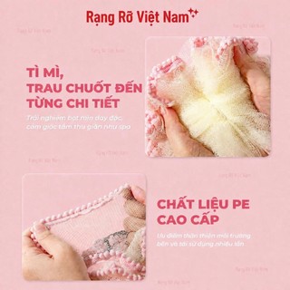 Bông Tắm Mềm Mịn Tạo Bọt Nhiều Màu Massage Tẩy Da Chết Chăm Sóc Da Nhẹ Nhàng - Bông Tắm Lưới Tròn Mềm Mịn