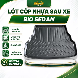 Lót cốp Kia Rio Sedan 2014 - Nay- Nhựa dẻo TPO Không mùi, Chuẩn khít form xe, Chống thấm nước