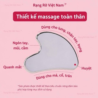 Guasha Thép Không Gỉ Cao Cấp Kèm Cây Lăn Thép Massage Thon Gọn Mặt Giảm Mệt Mỏi Stress Săn Chắc Da - Bộ Massage Thép