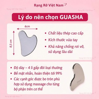 Guasha Thép Không Gỉ Cao Cấp Kèm Cây Lăn Thép Massage Thon Gọn Mặt Giảm Mệt Mỏi Stress Săn Chắc Da - Bộ Massage Thép