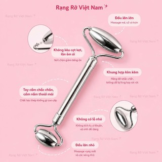 Guasha Thép Không Gỉ Cao Cấp Kèm Cây Lăn Thép Massage Thon Gọn Mặt Giảm Mệt Mỏi Stress Săn Chắc Da - Bộ Massage Thép