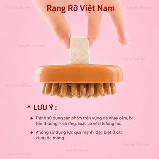 Bàn Chải Gỗ Massage Đầu Cổ Vai Gáy Giúp Lưu Thông Khí Huyết Giảm Đau Nhức Toàn Thân Tay Cầm Gỗ Tiện Lợi Chắc Chắn