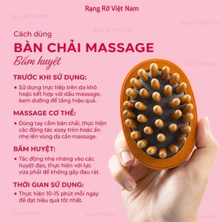 Bàn Chải Gỗ Massage Đầu Cổ Vai Gáy Giúp Lưu Thông Khí Huyết Giảm Đau Nhức Toàn Thân Tay Cầm Gỗ Tiện Lợi Chắc Chắn