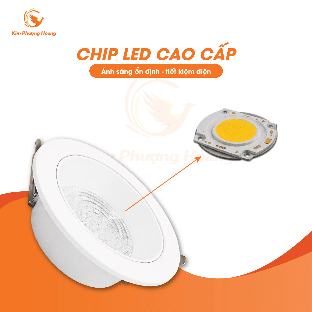 Đèn Âm Trần Dowlight Chống Chói 7W-9W phi 90 Choá Sâu 2cm Ánh Sáng 3 màu Bảo hành 2 năm