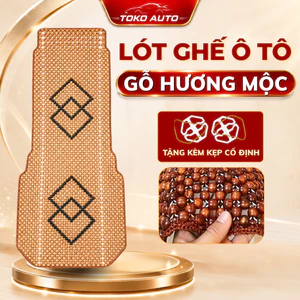 Lót ghế gỗ ô tô hạt gỗ hương mộc hoa văn cao cấp có khâu bo viền, ngồi mát mẻ, êm ái, thẩm mỹ cao