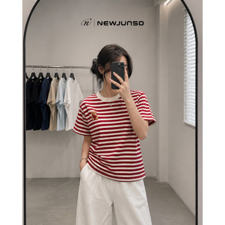 Áo Thun Nam Nữ Basic Striped NEWJUNSD, Form Regular T-shirt, Chất Liệu Co Giãn 4 chiều