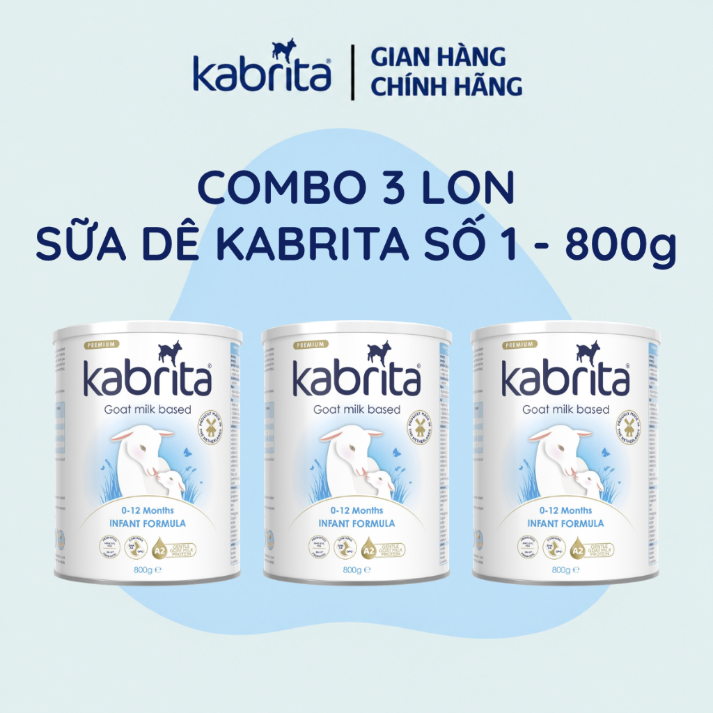 Combo 3 lon Sữa dê Kabrita, Lon 800g x3 , Nhập khẩu Hà Lan