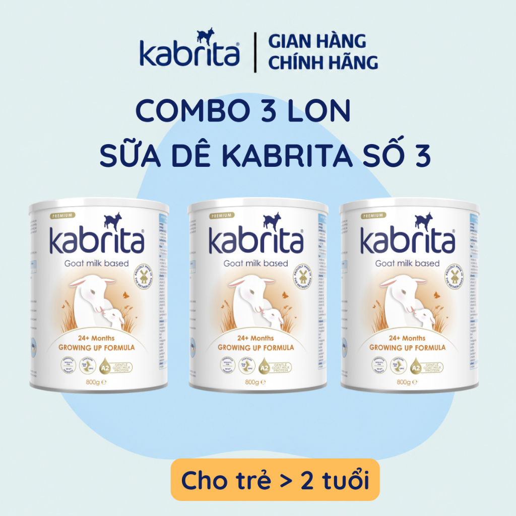 Combo 3 lon Sữa dê Kabrita, Lon 800g x3 , Nhập khẩu Hà Lan