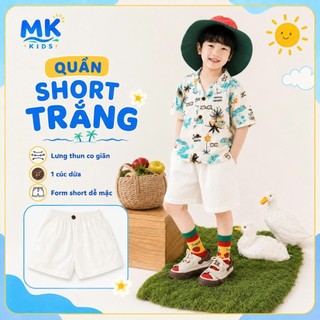 Set Bộ Bé Trai Aloha MK Kids Áo Sơ Mi Họa Tiết Nổi Bật Đi Biển Mùa Hè Chất Đũi Tơ Thoáng Mát 2-8 Tuổi