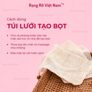 Túi Lưới Tạo Bọt Bản Cao Cấp Có Dây Rút Chất Liệu Sợi Polyester Giúp Tạo Bọt Bông - Túi Lưới Tạo Bọt Xà Bông Cao Cấp