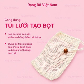 Túi Lưới Tạo Bọt Bản Cao Cấp Có Dây Rút Chất Liệu Sợi Polyester Giúp Tạo Bọt Bông - Túi Lưới Tạo Bọt Xà Bông Cao Cấp