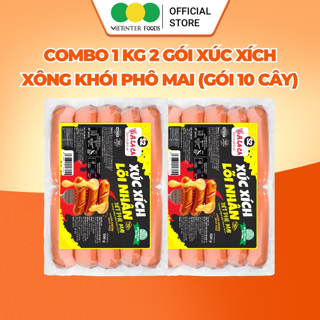 Xúc Xích Xông Khói Lõi Nhân Alaca Vietinter Foods (Gói 500g)